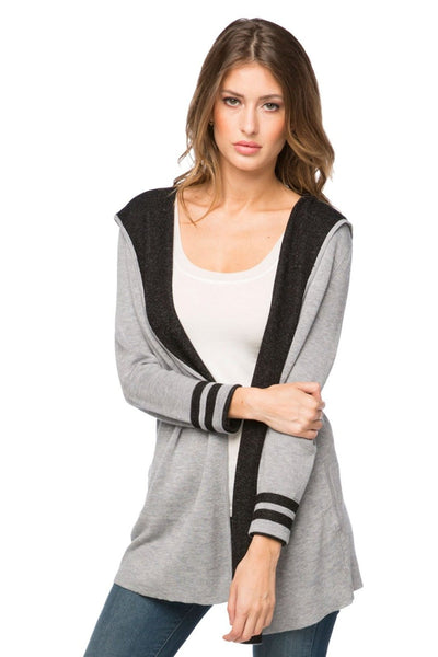 Subtle Luxury Cardigan XS/S / Smoke/Black / Zen Blend Maddie Reversible Hoodie Sweater in Smoke/Black