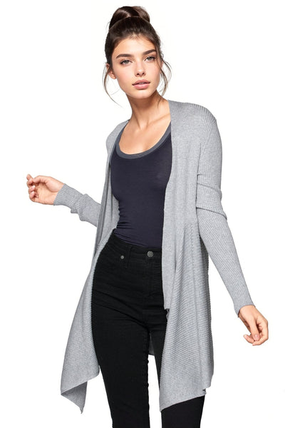 Subtle Luxury Cardigan XS/S / Smoke / Zen Blend Zen Blend Joy Ribbed Knit Sweater Open Front Cardigan