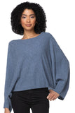 Subtle Luxury Cashmere Coastal Cool Reversible Crew/V-neck / One Size / Bijou 100% Cashmere Coastal Cool Reversible Crew to V-neck Sweater Knit Poncho - Dark Colors