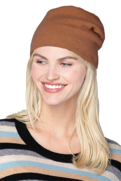 Subtle Luxury Cashmere Hat One Size / Biscuit 100% Cashmere Knit Beanie