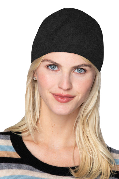 Subtle Luxury Cashmere Hat One Size / Black 100% Cashmere Knit Beanie