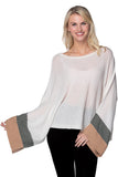 Subtle Luxury Cashmere Sweater 100% Cashmere Harbor Color Block Crew Sweater