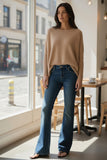 subtle-luxury-cashmere-sweater-100% Cashmere Loose & Easy Crew Favorite Sweater camel color