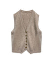 100% Cashmere Boyfriend Button Front Sweater Knit Vest