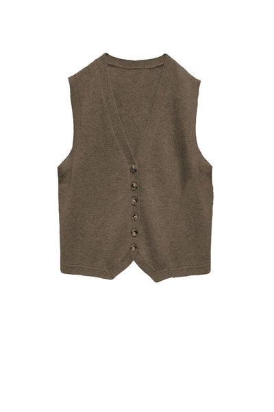 100% Cashmere Boyfriend Button Front Sweater Knit Vest