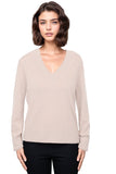 Subtle Luxury Cashmere Sweater Favorite Fitted V-Neck / S/M / Desert 100% Cashmere Favorite Fitted V-Neck Sweater Knit