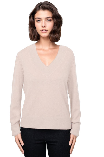 Subtle Luxury Cashmere Sweater Favorite Fitted V-Neck / S/M / Desert 100% Cashmere Favorite Fitted V-Neck Sweater Knit