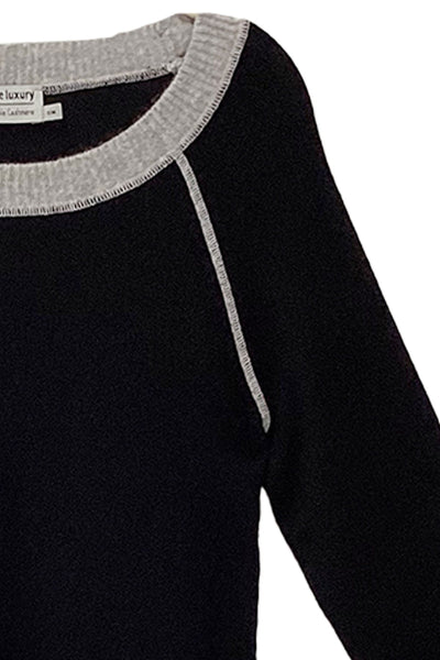 Subtle Luxury Cashmere Sweater Washable Cashmere Novelty Cover-stitch Crewneck Sweater