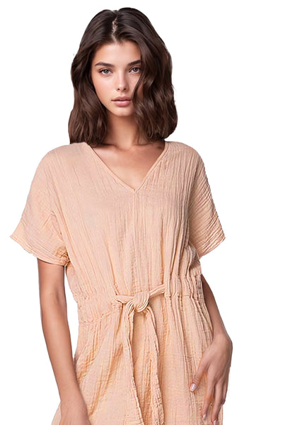 Subtle Luxury Dress Double Gauze Cotton Washed Solid Bella Dress