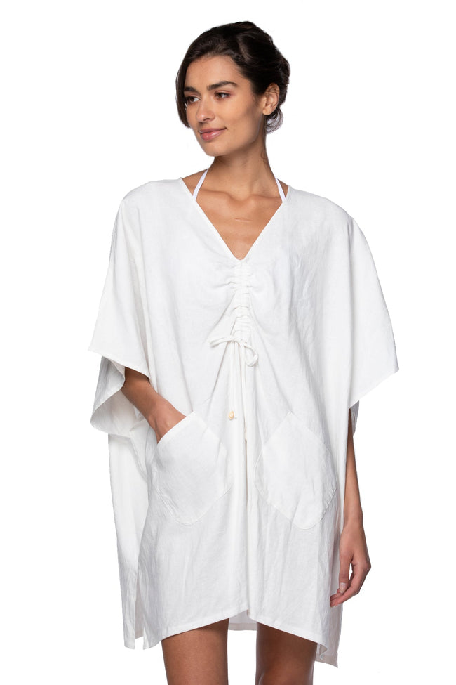 Subtle Luxury Dress O/S / White / 55% Linen / 45% Cotton Linen/Cotton Caroline Kaftan