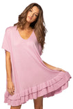 Subtle Luxury Dress S/M / Rose / Zen Blend Zen Blend Cathy V-Neck Ruffle Dress