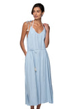 Subtle Luxury Dress S/M / Sky / 55% Linen/45% Cotton Triss Tank Dress in Sky
