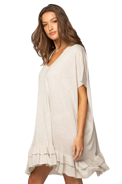 Subtle Luxury Dress S/M / Surf / Zen Blend Zen Blend Cathy V-Neck Ruffle Dress