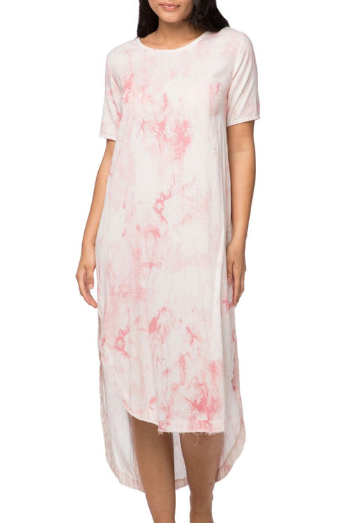 Subtle Luxury Dress S/M / TD-Pink / 100% Cotton Sophia Maxi Dress in Tie Dye and Stripe
