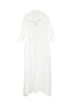 Subtle Luxury Dress S/M / White / 100% Cotton Double Gauze Getaway Double Gauze Cotton Maxi Button  Dress - Solid