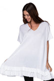 Subtle Luxury Dress S/M / White / Zen Blend Zen Blend Cathy V-Neck Ruffle Dress