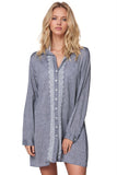 Subtle Luxury Dress XS/S / Charcoal / 100% Cotton Chambray Ziggy Button Down in Chambray Charcoal