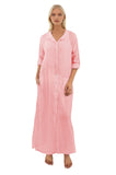 Subtle Luxury Dress XS/S / Flamingo / 100% Cotton Gauze w/Lurex Cotton Gauze with Lurex Stripe Daydreamer Maxi Dress