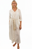 Subtle Luxury Dress XS/S / Ivory / 100% Cotton Gauze w/Lurex Cotton Gauze with Lurex Stripe Daydreamer Maxi Dress
