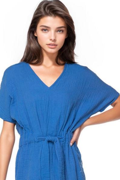 Subtle Luxury Dress XS/S / Pacific / 100% Cotton Double Gauze Double Gauze Cotton Washed  Bella Dress in Solids