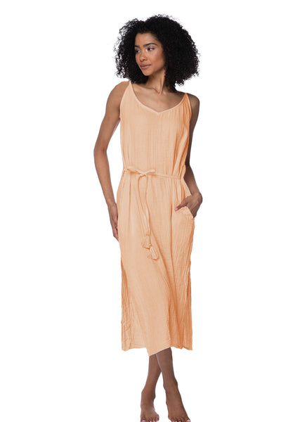 Subtle Luxury Dress XS/S / Sand / 100% Cotton Double Gauze Double Gauze Cotton Solid Trish Tank Sundress