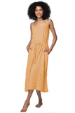 Subtle Luxury Dress XS/S / Sand / 100% Cotton Double Gauze Double Gauze Trish Tank Fringe Tie Sundress in Solids