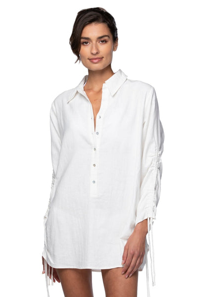 Subtle Luxury Dress XS/S / White / 55% Linen / 45% Cotton Our Favorite Serena Shirt - Mini Dress