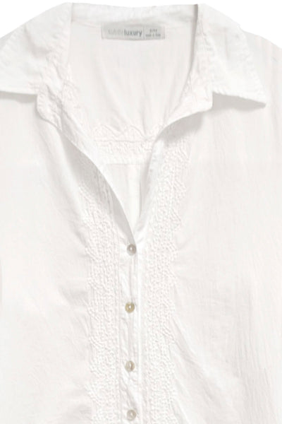 Subtle Luxury Dress Ziggy 100% Cotton Washed Button Down Embroidery Shirt Dress
