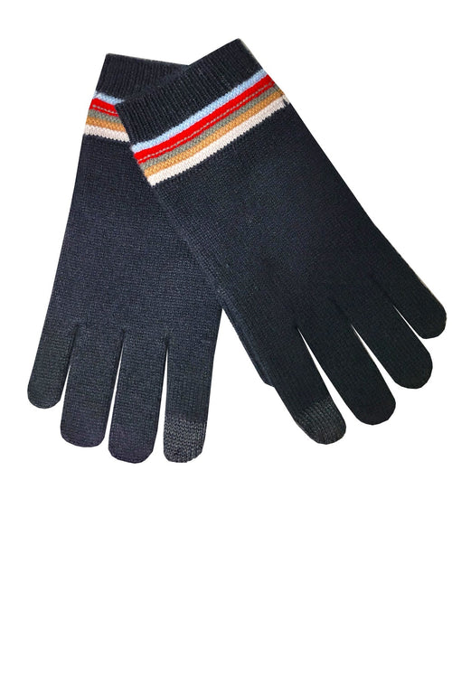 Subtle Luxury Gloves One Size / Timeless Stripe 100% Cashmere Striped Gloves