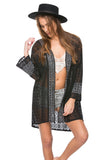 Subtle Luxury Kimono Coastal Lace Kimono / S/M / Midnight Coastal Lace Kimono with Embroidery