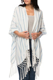Subtle Luxury Kimono O/S / ST-Sky / 100% Rayon Leon Fringe Kimono