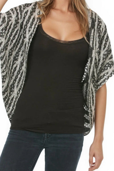 subtle-luxury-knit-scarf-nAlmost Vintage Chunky Stitch Sweater Knit Throw On Shrug black grey