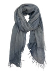 Subtle Luxury Luxury Scarf Chambray / One Size 100% Cashmere Luxury Scarf, New York Parkway in Chambray