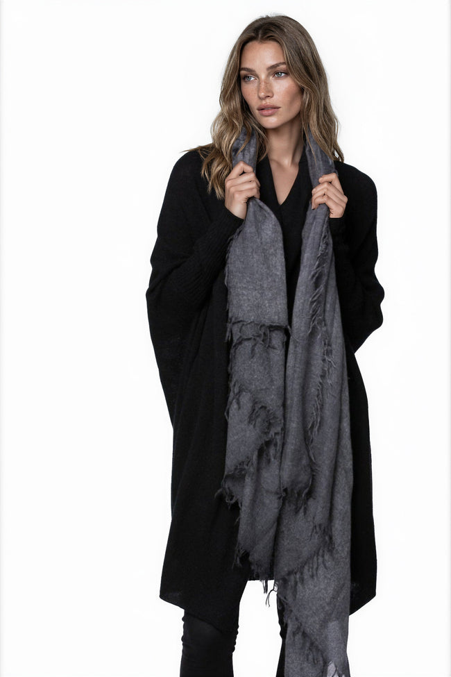 Subtle Luxury Luxury Scarf Charcoal / One Size 100% Cashmere Luxury Scarf, New York Parkway in Charcoal