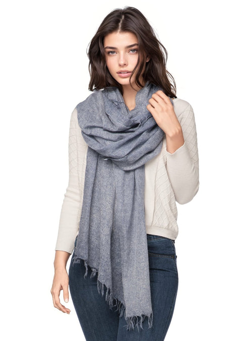 Hand Knit 2-Way Net Infinity Scarf in Tan by Spun