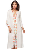 Subtle Luxury Maxi Dress XS/S / White / 100% Cotton Catalana Maxi Cotton Dress  with Embroidery