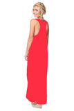 Subtle Luxury Maxi M/L / Red / 100% Rayon Pool to Party  Sequin Embellished Rayon Tank Dress