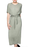 Subtle Luxury Maxi S/M / Avocado / 100% Rayon Outlander Jacquard Pattern Dress