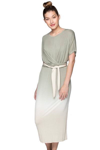 Subtle Luxury Maxi S/M / Avocado/Oyster Ombre Outlander Jersey Dress