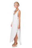 Subtle Luxury Maxi S/M / Ivory / 100% Rayon Pool to Party  Sequin Embellished Rayon Tank Dress