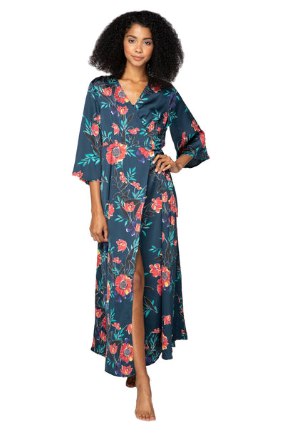 Subtle Luxury Maxi S/M / Navy / Summer Bloom Bed to Brunch | Maxi Kimono Dress