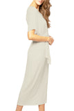 Subtle Luxury Maxi S/M / Oyster / 100% Rayon Outlander Jacquard Pattern Dress