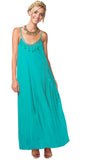 Subtle Luxury Maxi S/M / Seafoam / 100% Rayon Escape to Bali Dress wit Gold Metal Embleshment