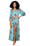Subtle Luxury Maxi S/M / Teal / Summer Bloom Bed to Brunch | Maxi Kimono Dress
