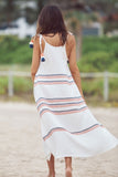 Subtle Luxury Maxi Washed Cotton Gauze Maxi Sun Dress with Embroidery