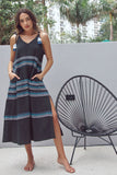 Subtle Luxury Maxi Washed Cotton Gauze Maxi Sun Dress with Embroidery