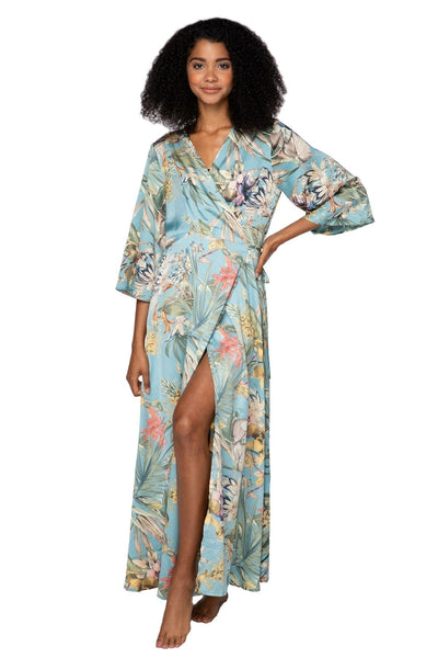 Subtle Luxury Maxi XS/S / Blue / Tropical Escape Tropical Escape Maxi Kimono Dress