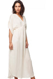 Subtle Luxury Maxi XS/S / Ivory / Soft Satin Poly La Boeme Kaftan Dress in Satin