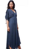 Subtle Luxury Maxi XS/S / Navy / Soft Satin Poly La Boeme Kaftan Dress in Satin