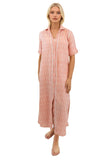Subtle Luxury Maxi XS/S / Sedona w/White Ikat / 100% Cotton Maxi Boyfriend Shirt Dress in Cotton Ikat's